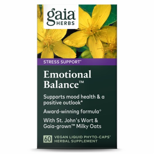 Gaia® Herbs Emotional Balance™ Vegan Liquid Phyto-Caps® Herbal Supplement Perspective: front