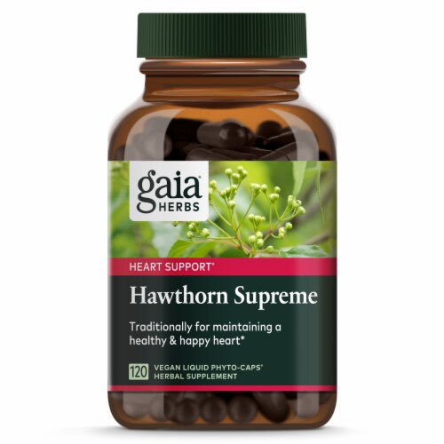 Gaia Herbs Heart Support Hawthorn Supreme Liquid Phyto-Caps Perspective: front