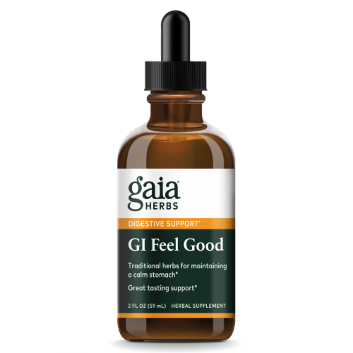 Gaia Herbs GI Feel Good Herbal Supplement Perspective: front