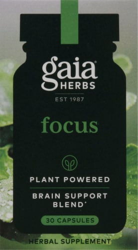 Gaia Herbs Focus Brain Support Herbal Supplement Perspective: front