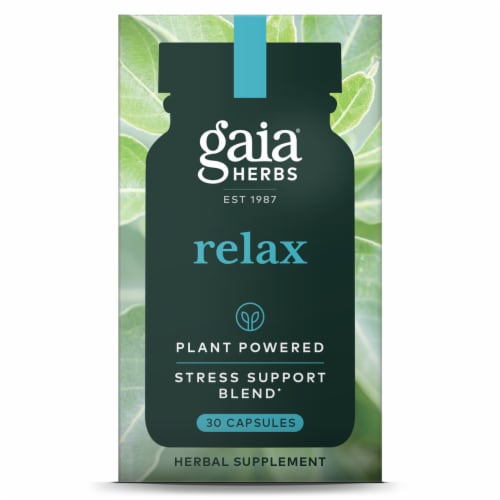 Gaia Herbs Relax Herbal Supplement Perspective: front
