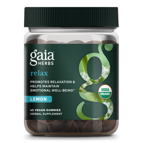Gaia Herbs® Relax Plant-Powered Stress Support Gummies Perspective: front