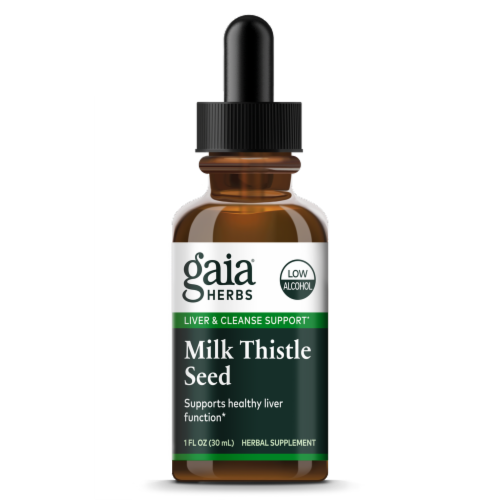 Gaia Herbs® Low Alcohol Milk Thistle Seed Perspective: front