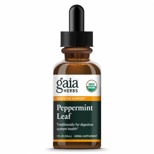 Gaia Herbs® Digestive Support Peppermint Leaf Herbal Supplement Perspective: front