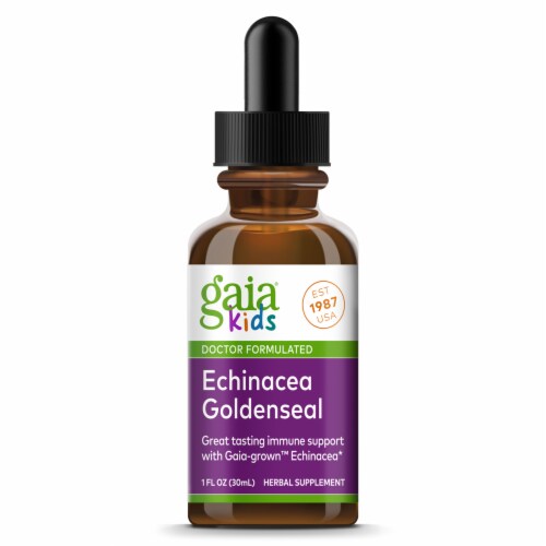 Gaia® Kids Echinacea Goldenseal Drops Perspective: front