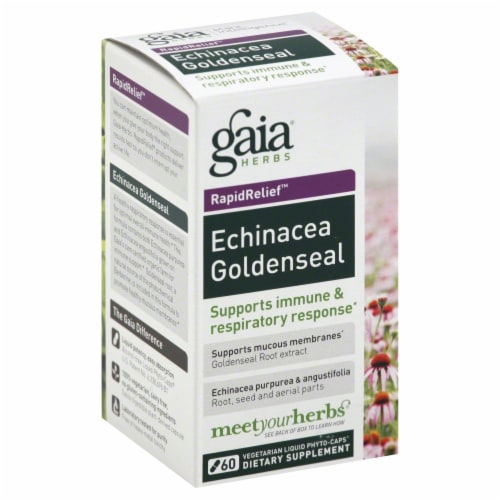 Gaia Herbs Echinacea Goldenseal Dietary Supplement Perspective: front