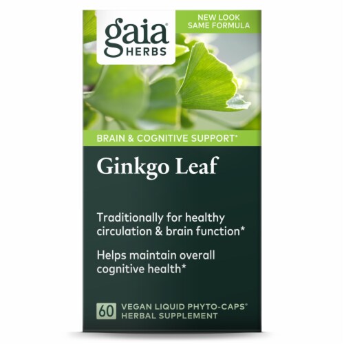 Gaia Herbs Single Herbs Ginkgo Leaf Dietary Supplement Perspective: front
