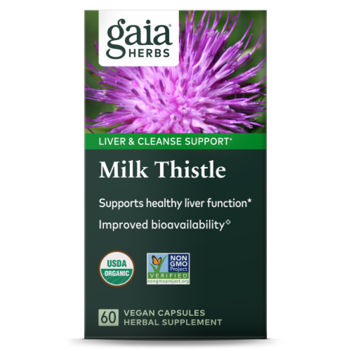 Gaia Herbs Milk Thistle Seed Liqui Phyto-Caps Perspective: front