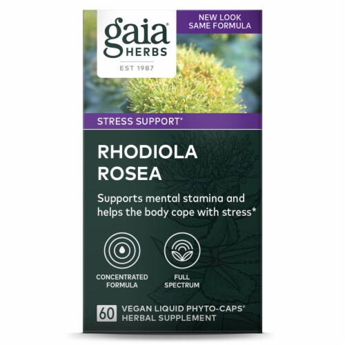 Gaia Herbs® Rhodiola Rosea Liquid Phyto-Caps Perspective: front