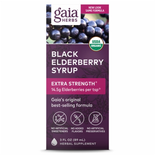 Gaia Herbs Black Elderberry Syrup Perspective: front