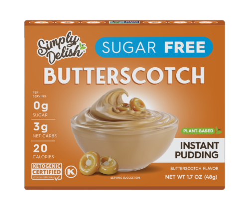 Simply Delish Sugar Free Keto Butterscotch Pudding Perspective: front