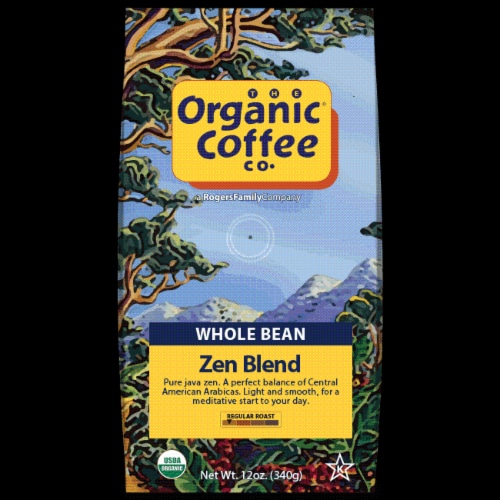 The Organic Coffee Co. Zen Blend Whole Bean Perspective: front