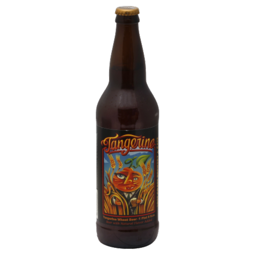 Lost Coast Brewery Tangerine Wheat Beer Single Bottle Perspective: front