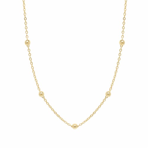 Elements 14K Gold Over Brass 18 Inch Beaded Station Chain Necklace 1 ct Fred Meyer
