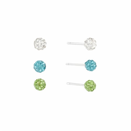 Elements Silver Plated 4mm Crystal 3 Piece Stud Earrings 1 ct Fred Meyer