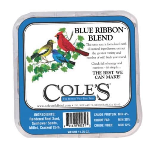 Coles Wild Bird Products Co COLESGCBRSU Blue Ribbon Blend Suet Cake Perspective: front