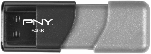 PNY Elite Turbo Attache 3 USB 3.0 Flash Drive - Gray Perspective: front