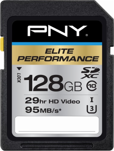 PNY Elite Performance SDXC Class 10 Memory Card - Black Perspective: front