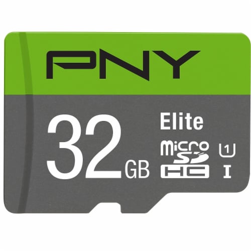 PNY 32GB Elite Class 10 U1 MicroSD Flash Card Perspective: front