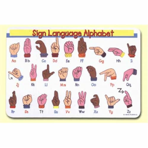Painless Learning SIN-1 Sign Language Placemat - Pack of 4 Perspective: front