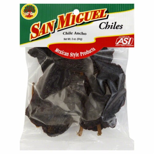 San Miguel Dried Ancho Peppers Perspective: front