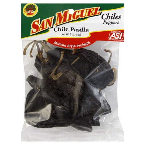 San Miguel Chile Pasilla Dried Peppers Perspective: front