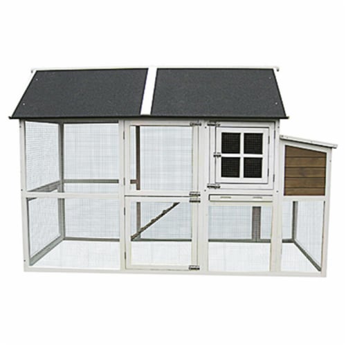 Extra Large Chicken Coop, Light Green with Cream Trim & Red Door, 1 Ralphs