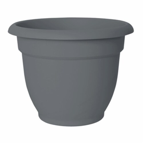 12 in. Ariana Bell Shaped Planter, Charcoal Perspective: front