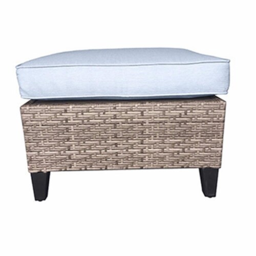 Four Seasons Courtyard Serranova Ottoman, Light Gray - 25.59 x 25.59 x 13.78 in. Perspective: front