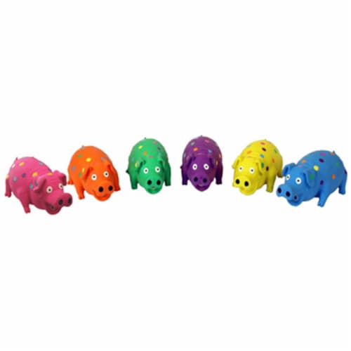 20315 4 in. Mini Latex Polka Dot Pig Dog Toy 1 Foods Co