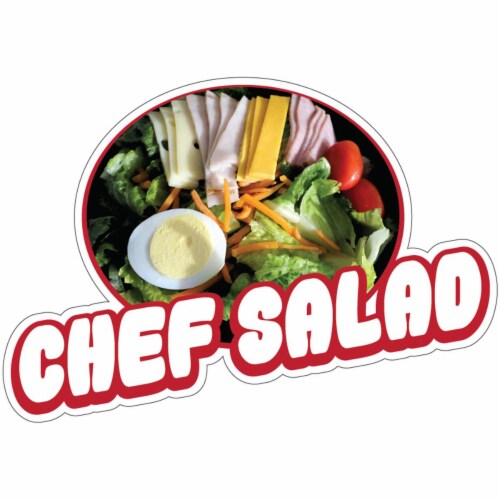 12 in. Decal Concession Stand Food Truck Sticker - Chef Salad Perspective: front
