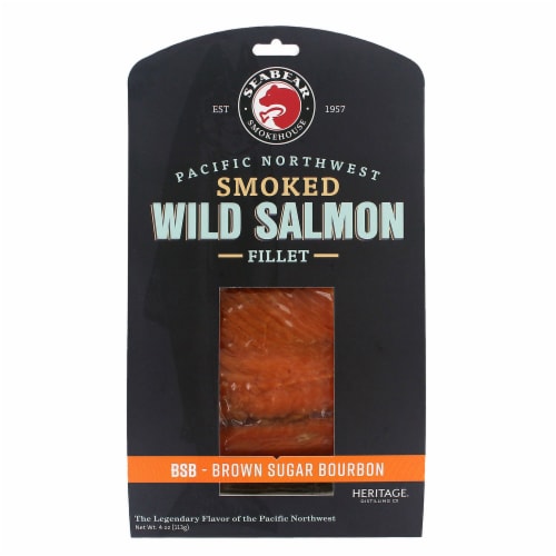 Seabear Brown Sugar Bourbon Smoked Salmon Fillet Perspective: front