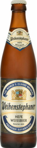 Weihenstephan Hefeweizen Beer Single Bottle Perspective: front