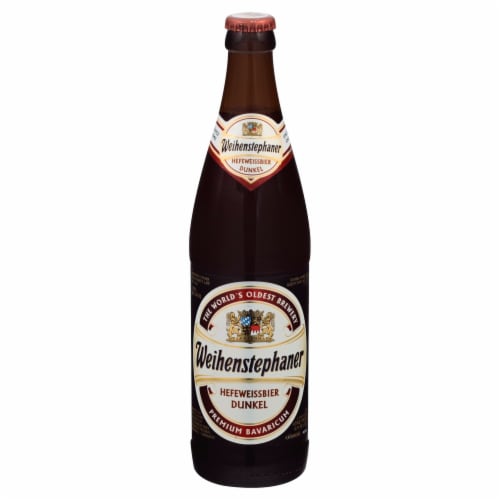Weihenstephaner Hefeweissbier Dunkel Ale Beer Single Bottle Perspective: front
