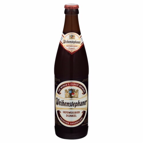 Weihenstephaner Hefeweissbier Dunkel Ale Beer Single Bottle Perspective: front