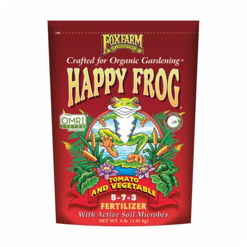 FoxFarm Happy Frog Garden Tomato & Vegetable Dry Plant Fertilizer, 4 Pound Bag Perspective: front