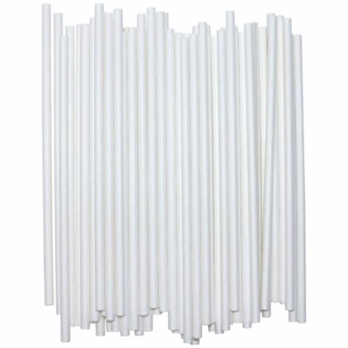 7.75 in. Unwrapped Paper Straws, White - Pack of 400 Perspective: front