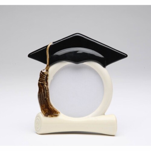 Ceramic Graduation Hat Photo Frame, Home Decor, Graduation Gift, Proud Parents, Office Decor Perspective: front