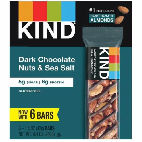 KIND Dark Chocolate Nut with Sea Salt Bars (Pack of 32) Perspective: front