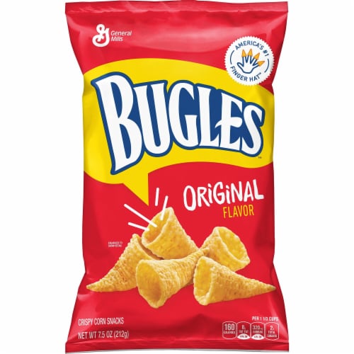 Bugles Original Crispy Corn Snacks 7.5 oz Bag (Pack of 32) Perspective: front