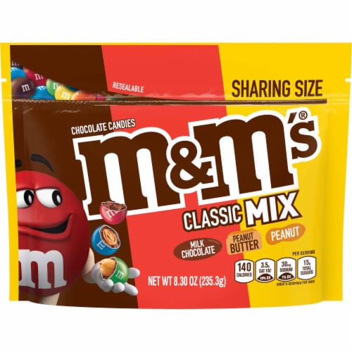 M&M S Classic Mix Chocolate Candy Sharing Size (Pack of 6) Perspective: front