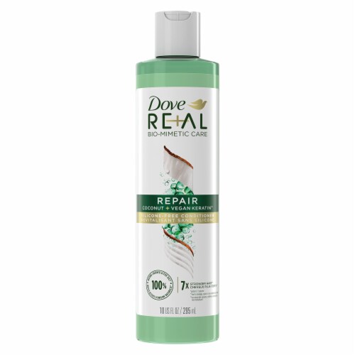Dove RE+AL Bio-Mimetic Care Conditioner Repair Coconut + Vegan Keratin (Pack of 8) Perspective: front