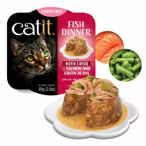 Catit Dinner Ocean Fish W/Salmon & Green Beans Cat Wet Food (Pack of 6) Perspective: front