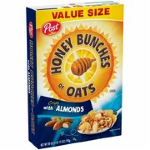 Post Honey Bunches of Oats with Crispy Almonds Cereal 28 oz. Box (Pack of 2) Perspective: front