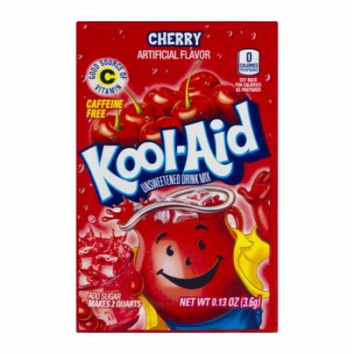 Kool Aid Unswt Cherry Drink Mix Packet - 0.13oz (Makes 2qt) (Pack of 10) Perspective: front