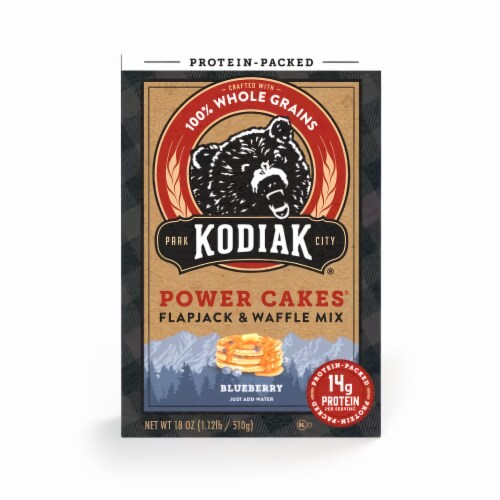 Power Cakes Blueberry Flapjack & Waffle Mix 18 Oz. (Pack of 3) Perspective: front