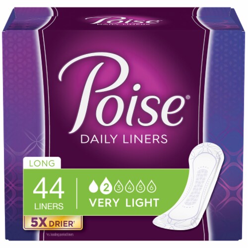 Poise Pantiliners, Extra Coverage, Value Pack, 44 pantiliners (Pack of 2) Perspective: front