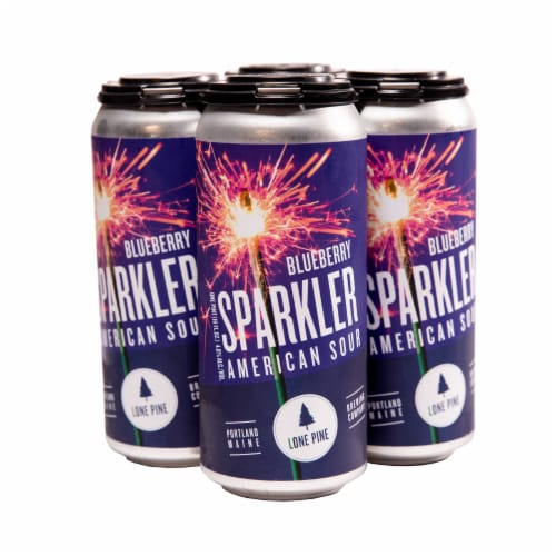 Lone Pine Blueberry Sparkler American Sour Beer Perspective: front