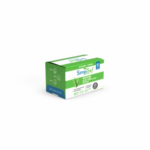 Simpleaf Aloe Vera Flushable Wipes 30 count, 2 pack Perspective: front