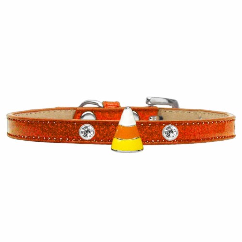 Candy Corn Charm Dog Collar, Orange Ice Cream - Size 18 Perspective: front